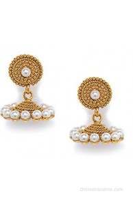 Alankruthi Pearl/Stone Studded Royal Antique K Copper Jhumki Earring